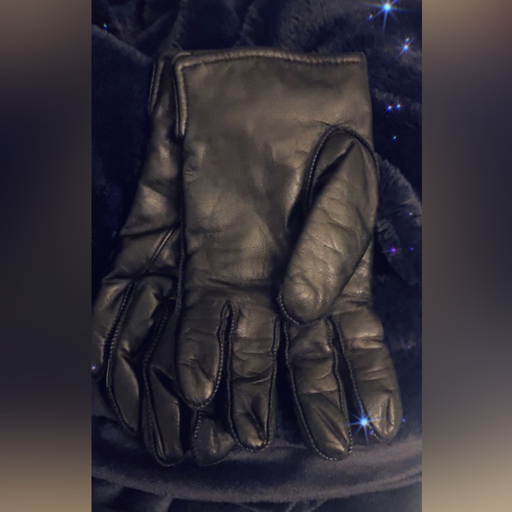 Mens Cowhide leather black driving gloves from Deerskin trading post *Vintage*